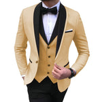 Mens suits 3 Pieces Party Costume  Slim Fit Suits Classic Design Shawl Lapel Tuxedos Prom Suit Blazer & Pants & Vest for Wedding