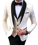 Mens suits 3 Pieces Party Costume  Slim Fit Suits Classic Design Shawl Lapel Tuxedos Prom Suit Blazer & Pants & Vest for Wedding