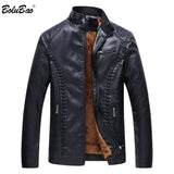 BOLUBAO New Winter Men Leather Jackets Men Motorcycle Keep Warm Leather jackets Fashion Brand Men's Fleece Leather Jacket Coat