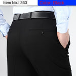 ICPANS Double Pleated Suit Pants Men Straight Loose Office Formal Dress Trouser for Man Black Gray High Waist Big Size 40 42 44