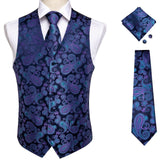 Vests For Men Slim Fit Mens Wedding Suit Vest Casual Sleeveless Formal Business Male Waistcoat Hanky Necktie Bow Tie Set DiBanGu