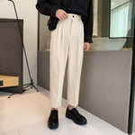 Summer Thin Straight Casual Pants Men's Fashion Solid Color Business Dress Pants Men Streetwear Loose Korean Suit Pants Mens