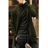 Knitted Cardigan Sweater Men 2020 Autumn Mens Long Sweater Jacket Casual Slim Fit Trench Knitwear Sweaters Streetwear Tops Gray