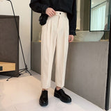 Summer Thin Straight Casual Pants Men's Fashion Solid Color Business Dress Pants Men Streetwear Loose Korean Suit Pants Mens