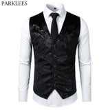 Steampunk Victorian Gothic Mens Cosplay Costume Vest Jacket Waistcoat 2019 New Breasted V-Neck Suit Vest/Tuxedo Waistcoat Gilet