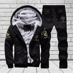 2020 Autumn Winter Men Outfit Set Winter Fashion Men Clothes Outfits Thick Warm Zipper Hoodie and Pants Set 2 Piece Tracksuit