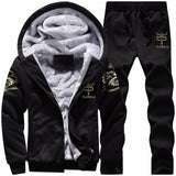 2020 Autumn Winter Men Outfit Set Winter Fashion Men Clothes Outfits Thick Warm Zipper Hoodie and Pants Set 2 Piece Tracksuit