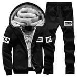 2020 Autumn Winter Men Outfit Set Winter Fashion Men Clothes Outfits Thick Warm Zipper Hoodie and Pants Set 2 Piece Tracksuit