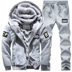 2020 Autumn Winter Men Outfit Set Winter Fashion Men Clothes Outfits Thick Warm Zipper Hoodie and Pants Set 2 Piece Tracksuit