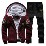 2020 Autumn Winter Men Outfit Set Winter Fashion Men Clothes Outfits Thick Warm Zipper Hoodie and Pants Set 2 Piece Tracksuit