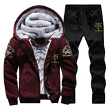 2020 Autumn Winter Men Outfit Set Winter Fashion Men Clothes Outfits Thick Warm Zipper Hoodie and Pants Set 2 Piece Tracksuit