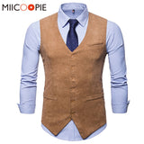 Mens Corduroy Suit Vest 2018 Mens Foramal Weeding Dress Vests Waistcoat Men Gilet  Business Wedding Tuxedo Vest Colete Masculino